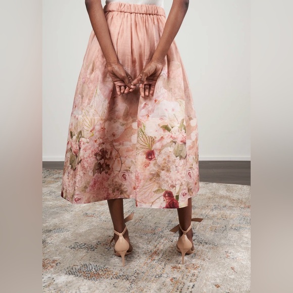 Zimmermann Dancer Floral Beige and Pink Blouse & Midi Skirt Set - Picture 7 of 12